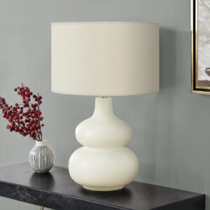 Lighting, 25"H, Table Lamp, Ivory / Cream Shade, Cream Ceramic, Contemporary