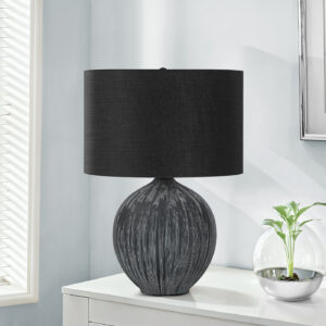 Lighting, 23"H, Table Lamp, Black Ceramic, Black Shade, Contemporary