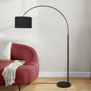 Lighting, 81"H, Floor Lamp, Black Metal, Black Shade, Contemporary