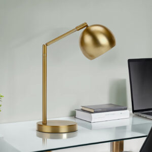 Lighting, 19"H, Table Lamp, Gold Metal, Gold Shade, Contemporary