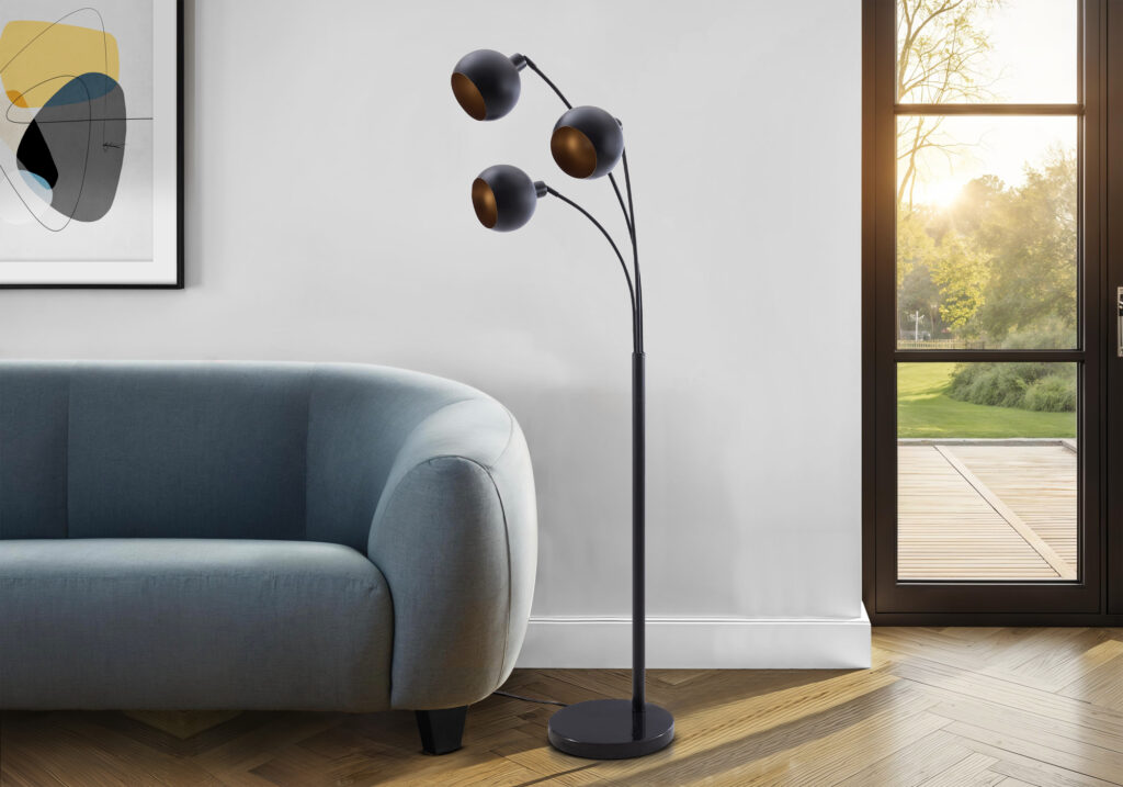 Lighting, 71″H, Floor Lamp, Black Metal, Contemporary