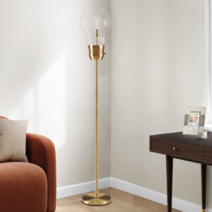 Lighting, 71"H, Floor Lamp, Brass Metal, Contemporary