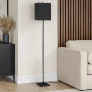 Lighting, 62"H, Floor Lamp, Black Metal, Black Shade, Contemporary