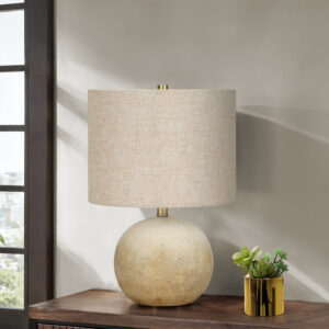 Lighting, 20"H, Table Lamp, Beige Concrete, Beige Shade, Contemporary