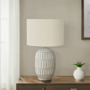 Lighting, 24"H, Table Lamp, Cream Resin, Ivory / Cream Shade, Transitional