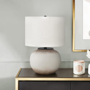 Lighting, 21"H, Table Lamp, Cream Ceramic, Ivory / Cream Shade, Modern