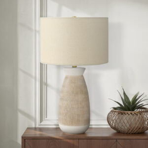 Lighting, 27"H, Table Lamp, Cream Ceramic, Beige Shade, Contemporary