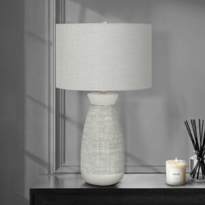 Lighting, 27"H, Table Lamp, Grey Ceramic, Grey Shade, Contemporary