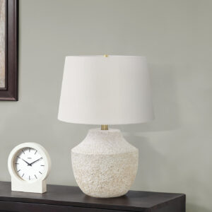 Lighting, 20"H, Table Lamp, Cream Concrete, Ivory / Cream Shade, Modern