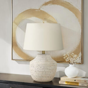 Lighting, 20"H, Table Lamp, Cream Concrete, Ivory / Cream Shade, Modern