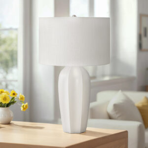 Lighting, 27"H, Table Lamp, Cream Ceramic, Ivory / Cream Shade, Modern