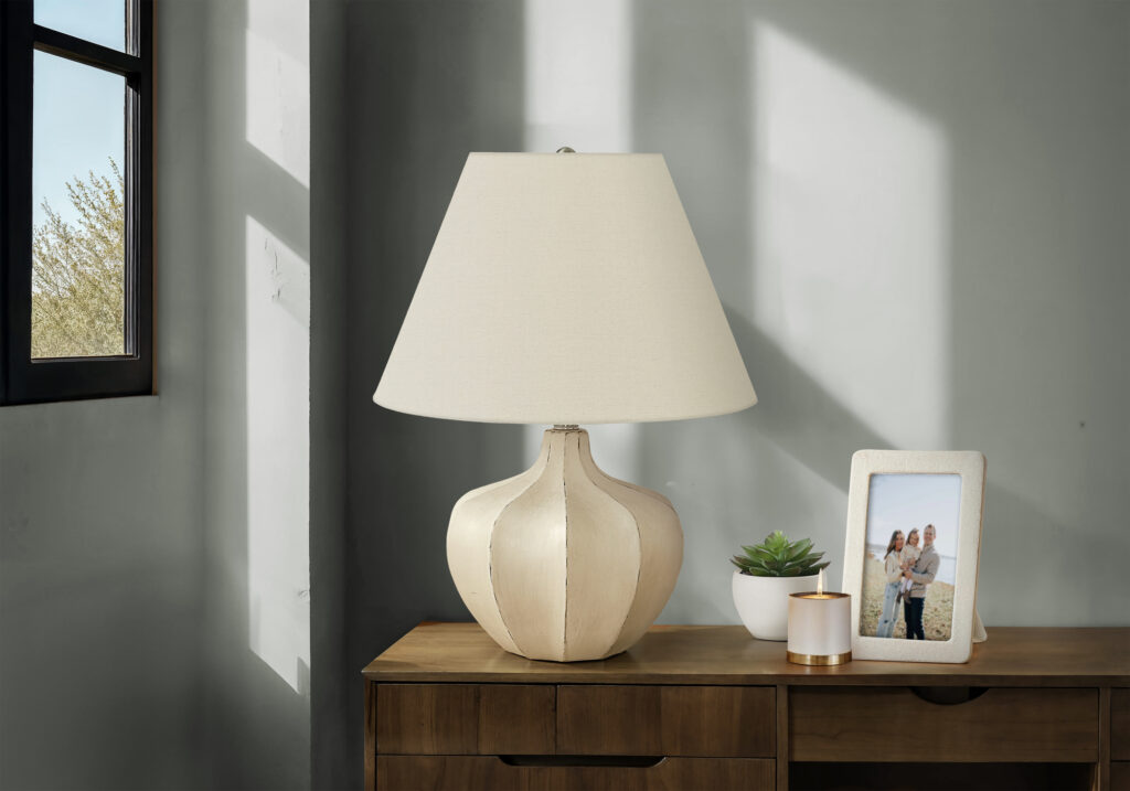 Lighting, 21″H, Table Lamp, Cream Resin, Ivory / Cream Shade, Transitional