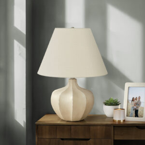Lighting, 21"H, Table Lamp, Cream Resin, Ivory / Cream Shade, Transitional