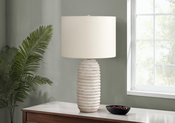 Lighting, 28″H, Table Lamp, Cream Resin, Ivory / Cream Shade, Transitional