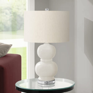 Lighting, 25"H, Table Lamp, Cream Ceramic, Ivory / Cream Shade, Contemporary, Modern