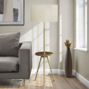 Lighting, Floor Lamp, 63"H, Gold Metal, Ivory / Cream Shade, Contemporary