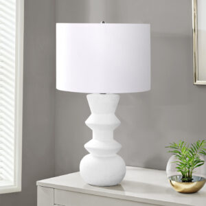 Lighting, 26"H, Table Lamp, Cream Ceramic, Ivory / Cream Shade, Contemporary