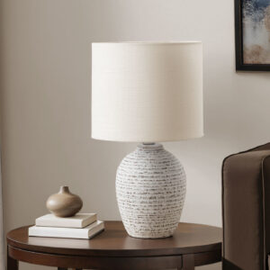 Lighting, 17"H, Table Lamp, Ivory Ceramic, Ivory / Cream Shade, Contemporary, Modern