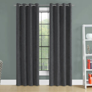 Curtain Panel, 2pcs Set, 54"W X 95"L, Room Darkening, Grommet, Living Room, Bedroom, Kitchen, Grey Micro Suede, Contemporary, Modern