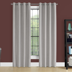 Curtain Panel, 2pcs Set, 54"W X 84"L, 100% Blackout, Grommet, Living Room, Bedroom, Kitchen, Grey Thermal Insulation Polyester, Contemporary, Modern