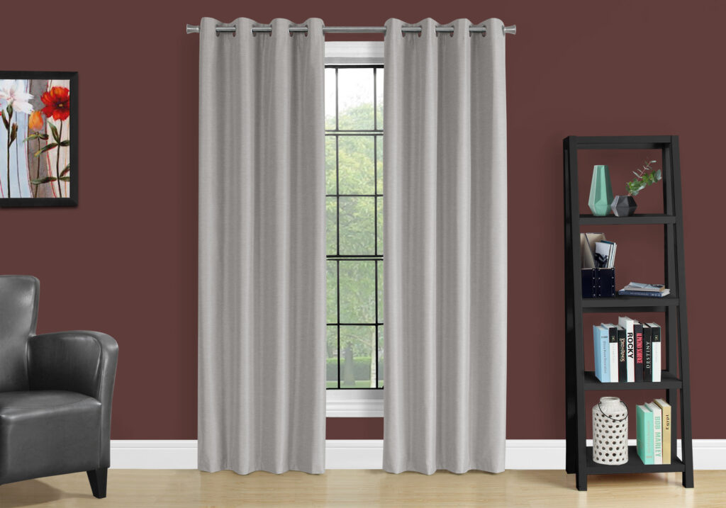 Curtain Panel, 2pcs Set, 54″W X 95″L, 100% Blackout, Grommet, Living Room, Bedroom, Kitchen, Grey Thermal Insulation Polyester, Contemporary, Modern