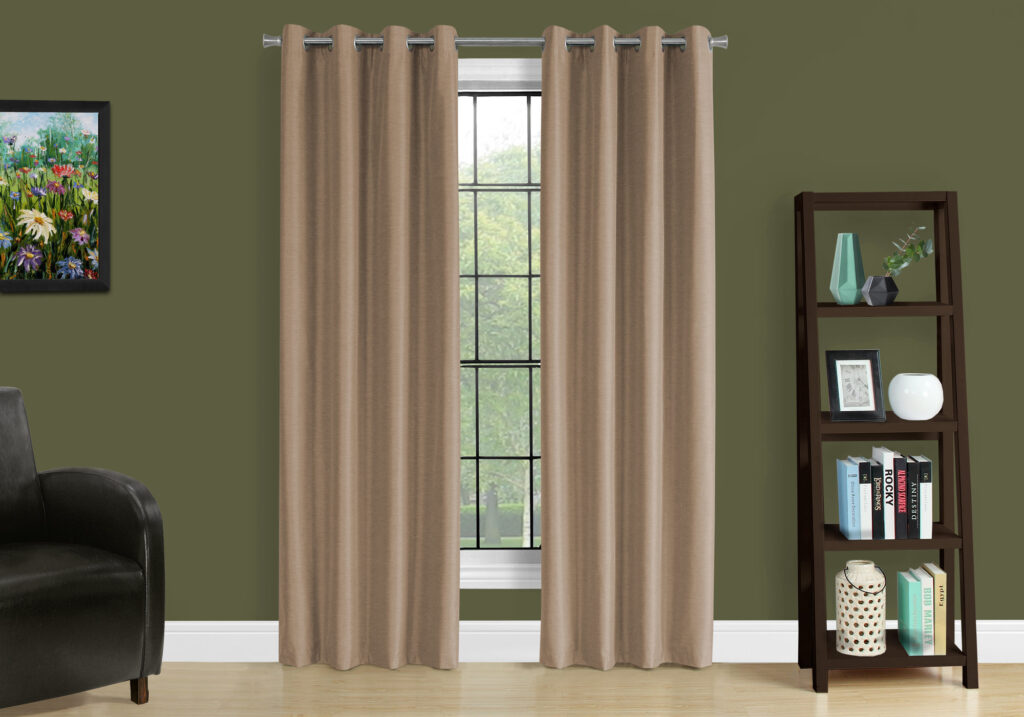 Curtain Panel, 2pcs Set, 54″W X 84″L, 100% Blackout, Grommet, Living Room, Bedroom, Kitchen, Brown Thermal Insulation Polyester, Contemporary, Modern