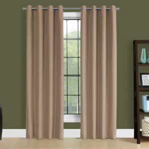 Curtain Panel, 2pcs Set, 54"W X 95"L, 100% Blackout, Grommet, Living Room, Bedroom, Kitchen, Brown Thermal Insulation Polyester, Contemporary, Modern