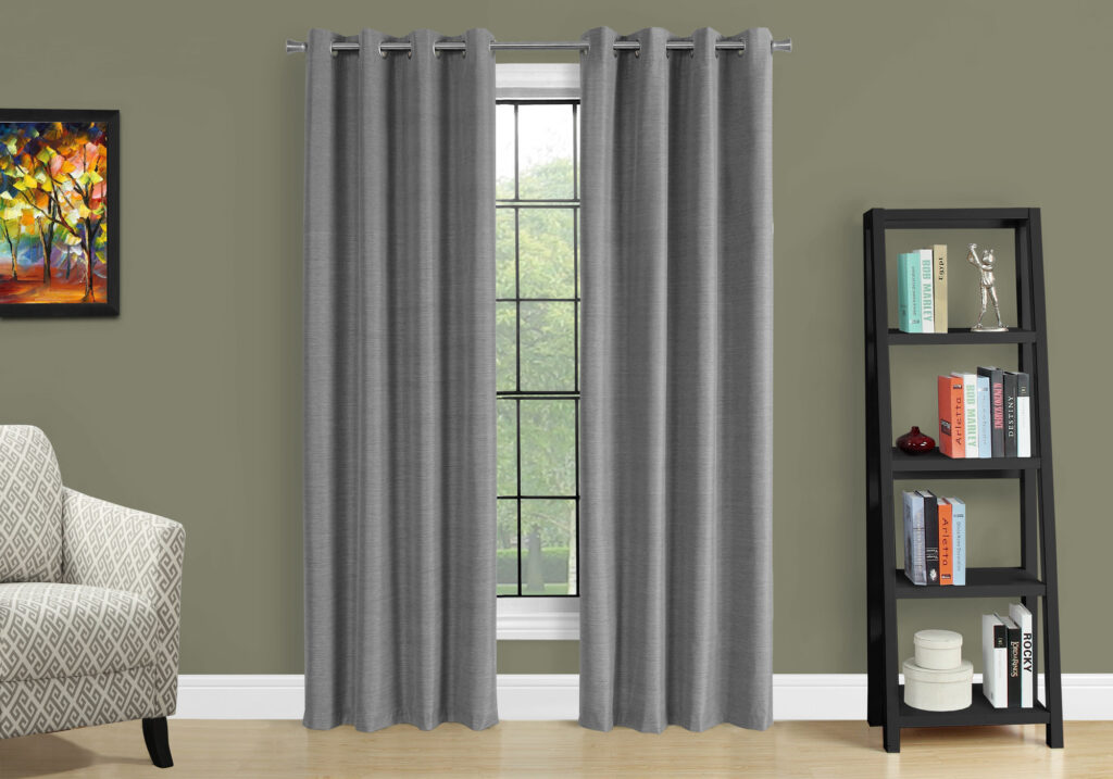 Curtain Panel, 2pcs Set, 54″W X 95″L, 100% Blackout, Grommet, Living Room, Bedroom, Kitchen, Grey Thermal Insulation Polyester, Contemporary, Modern