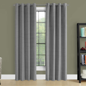 Curtain Panel, 2pcs Set, 54"W X 95"L, 100% Blackout, Grommet, Living Room, Bedroom, Kitchen, Grey Thermal Insulation Polyester, Contemporary, Modern