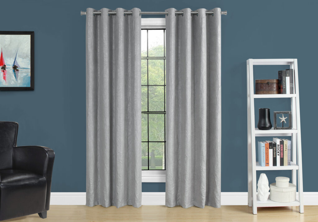 Curtain Panel, 2pcs Set, 54″W X 95″L, Room Darkening, Grommet, Living Room, Bedroom, Kitchen, Grey Micro Suede, Contemporary, Modern