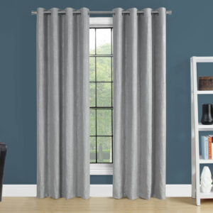 Curtain Panel, 2pcs Set, 54"W X 95"L, Room Darkening, Grommet, Living Room, Bedroom, Kitchen, Grey Micro Suede, Contemporary, Modern