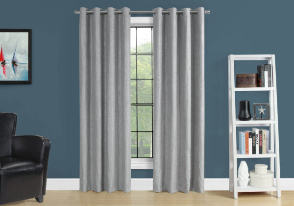 Curtain Panel, 2pcs Set, 54″W X 95″L, Room Darkening, Grommet, Living Room, Bedroom, Kitchen, Grey Micro Suede, Contemporary, Modern