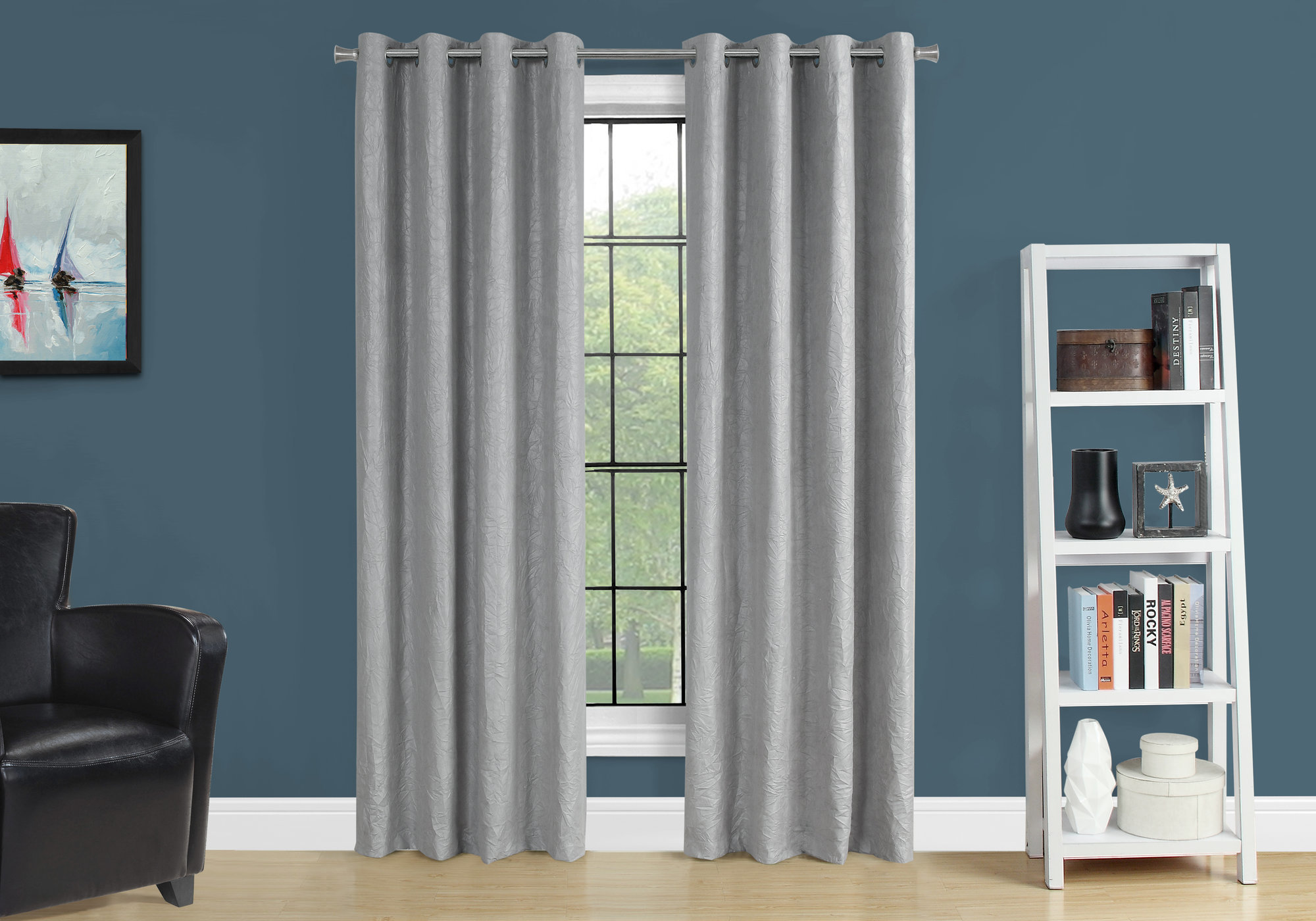 Curtain Panel, 2pcs Set, 54″W X 95″L, Room Darkening, Grommet, Living Room, Bedroom, Kitchen, Grey Micro Suede, Contemporary, Modern