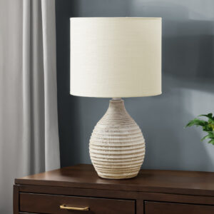 Lighting, 17"H, Table Lamp, Ivory Resin, Ivory / Cream Shade, Contemporary, Modern