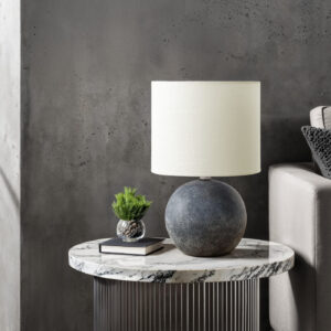Lighting, Table Lamp, 16"H, Grey Concrete, Ivory / Cream Shade