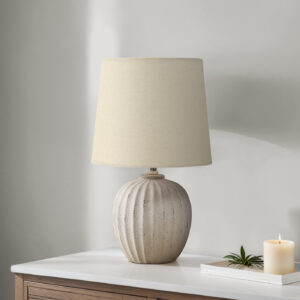 Lighting, 19"H, Table Lamp, Beige Resin, Beige Shade, Transitional