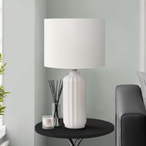 Lighting, 23"H, Table Lamp, Cream Ceramic, Ivory / Cream Shade, Contemporary, Modern