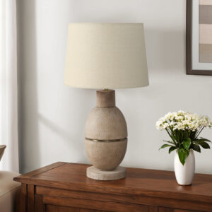 Lighting, 25"H, Table Lamp, Beige Resin, Beige Shade, Contemporary, Modern