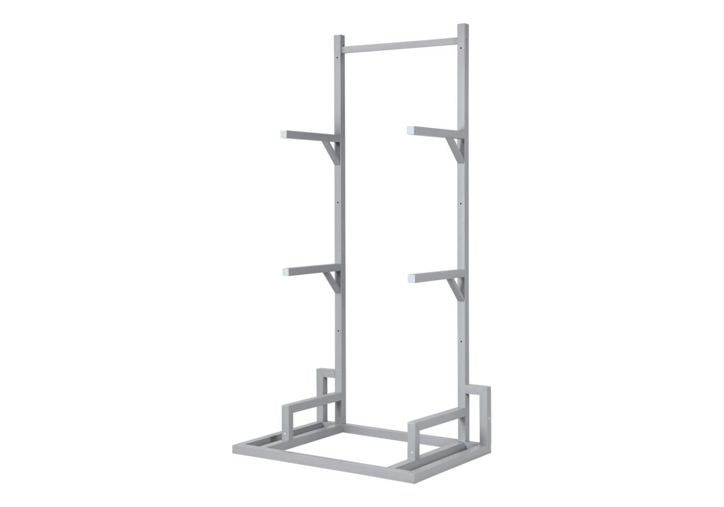 Silver metal tv console display rack