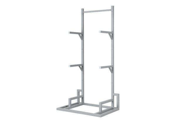 Silver metal tv console display rack