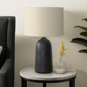 Lighting, 27"H, Table Lamp, Black Ceramic, Beige Shade, Contemporary, Modern