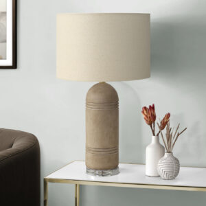 Lighting, 28"H, Table Lamp, Brown Resin, Beige Shade, Contemporary, Modern