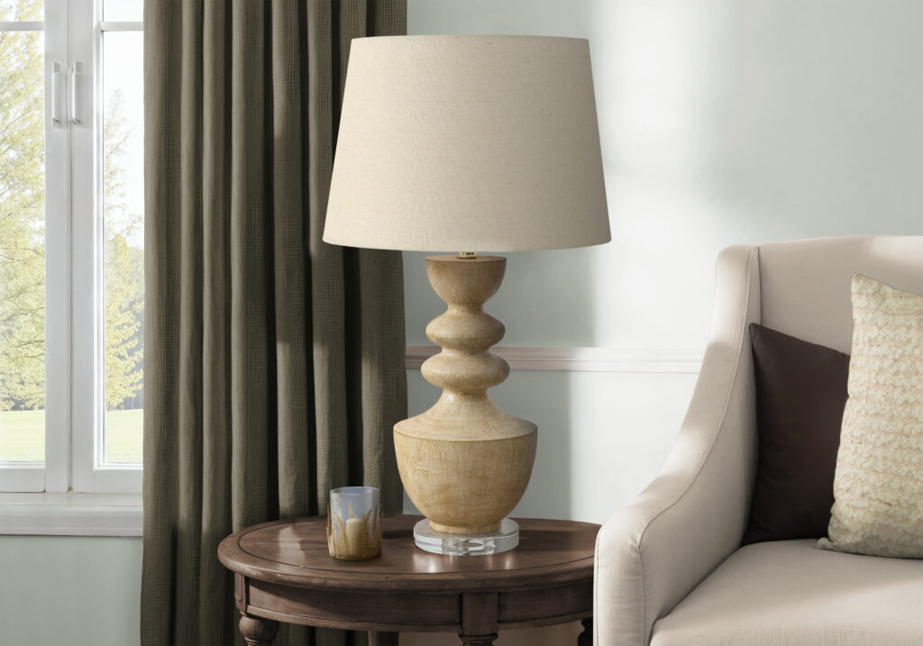 Lighting, 28″H, Table Lamp, Beige Resin, Beige Shade, Transitional