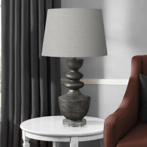Lighting, 28"H, Table Lamp, Grey Resin, Grey Shade, Transitional
