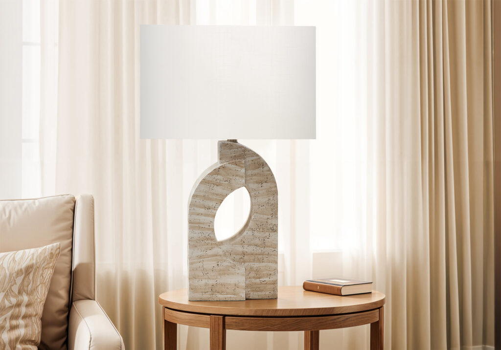 Lighting, 28″H, Table Lamp, Beige Resin, Ivory / Cream Shade, Contemporary