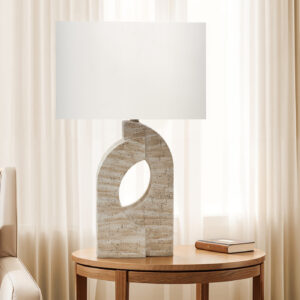 Lighting, 28"H, Table Lamp, Beige Resin, Ivory / Cream Shade, Contemporary