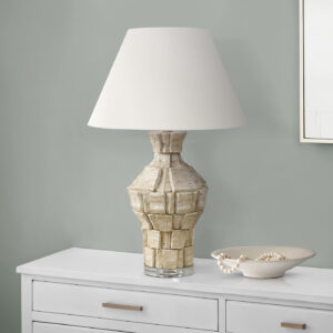 Lighting, 28"H, Table Lamp, Beige Resin, Ivory / Cream Shade, Contemporary, Modern