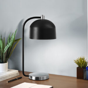 Lighting, 18"H, Table Lamp, Black Metal, Silver Metal, Contemporary