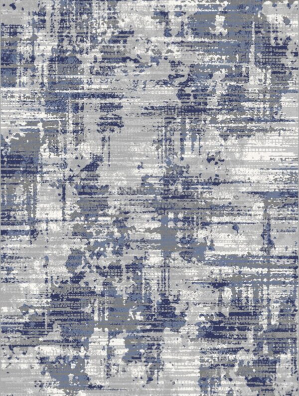 Cream, grey and blue 7×9 area rug