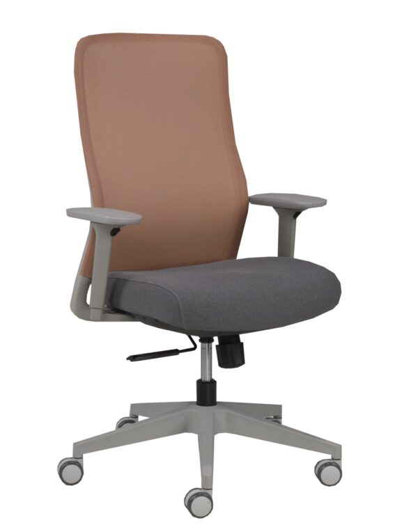 Rust and charcoal office chair